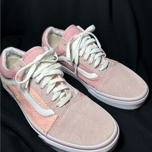 EUC Vans Old Skool Custom Baby Pink Faux Brand Sneakers Mens 8.5 Women’s 10